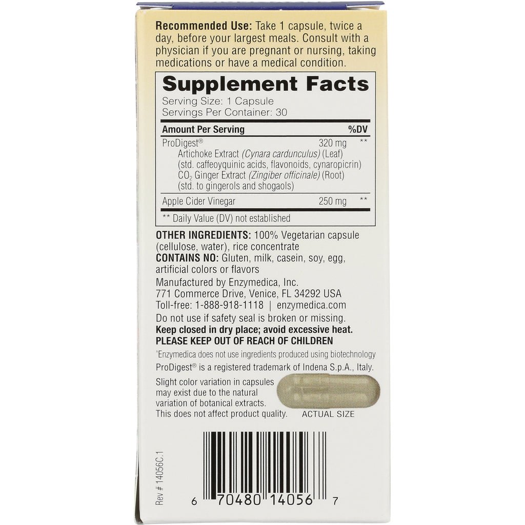 EMD091 | Back of supplement box showing Supplement Facts panel, other ingredients, barcode, and actual-size capsule - Thumbnail