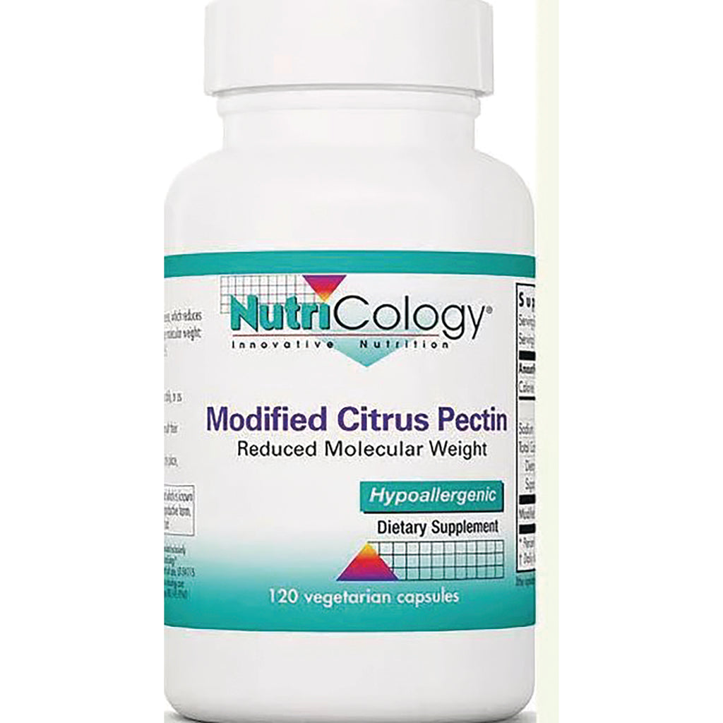 NCL053 | NutriCology bottle labeled Modified Citrus Pectin, reduced molecular weight, hypoallergenic, 120 vegetarian capsules - Thumbnail