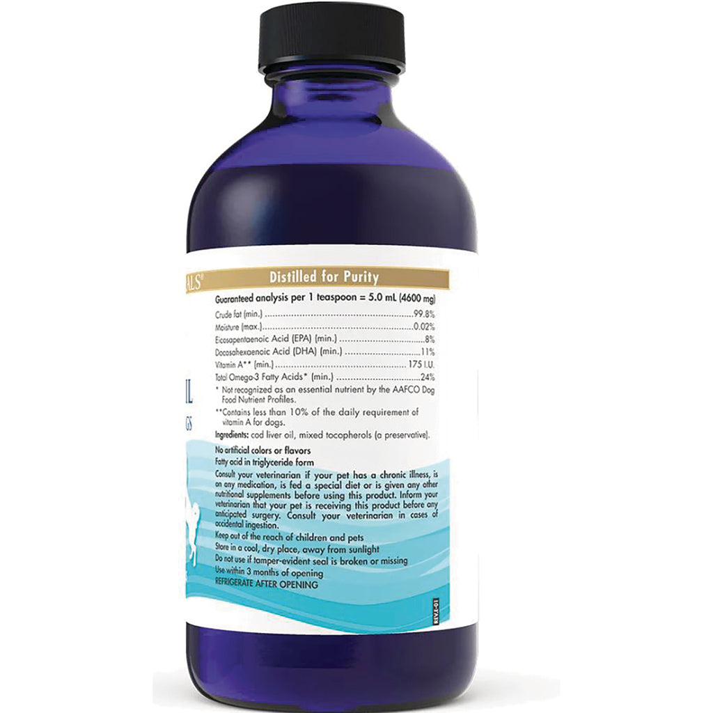 NRN049 | back label of blue supplement bottle showing guaranteed analysis, ingredients and storage instructions - Thumbnail