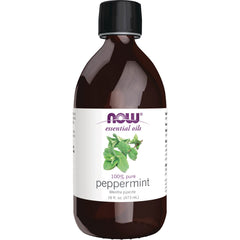 NWF503 | amber 16 fl oz bottle of NOW essential oils 100% pure peppermint