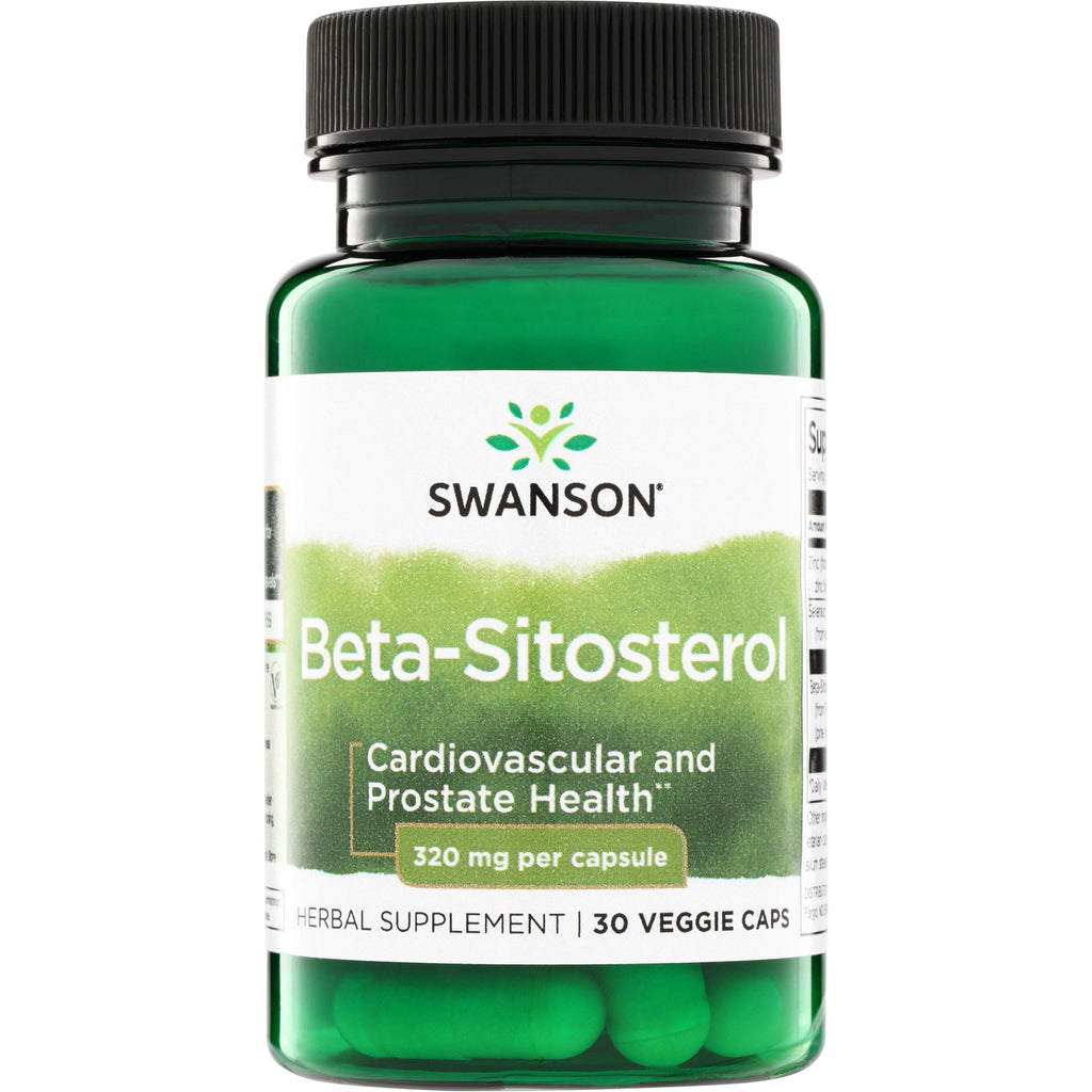 SWU741 | Swanson Beta-Sitosterol bottle, 320 mg per capsule, 30 veggie caps, Cardiovascular and Prostate Health - Thumbnail