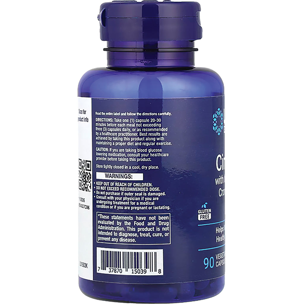 LE081 | Back label of blue supplement bottle showing warnings, directions and barcode - Thumbnail