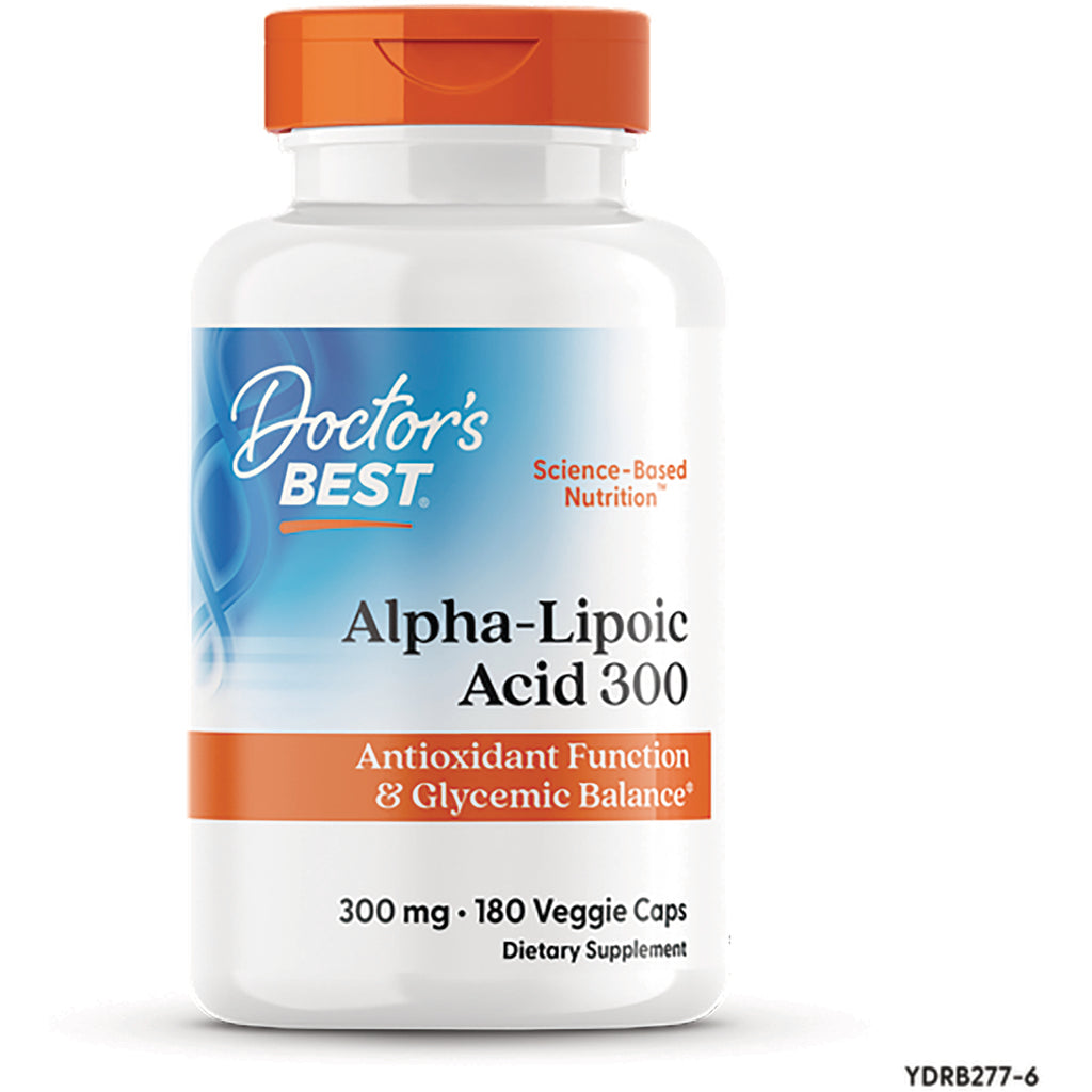 DB197 | Doctor's Best Alpha-Lipoic Acid 300 supplement bottle, 300 mg 180 veggie caps front label - Thumbnail