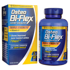 OBF008 | Osteo Bi-Flex Triple Strength with Vitamin D bottle and box showing 80 coated tablets