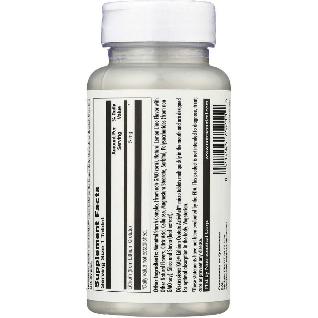 KL556 | Supplement facts panel and barcode on back of white supplement bottle - Thumbnail