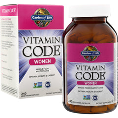 GLF105 | Garden of Life Vitamin Code Women whole food multivitamin, 240 vegetarian capsules