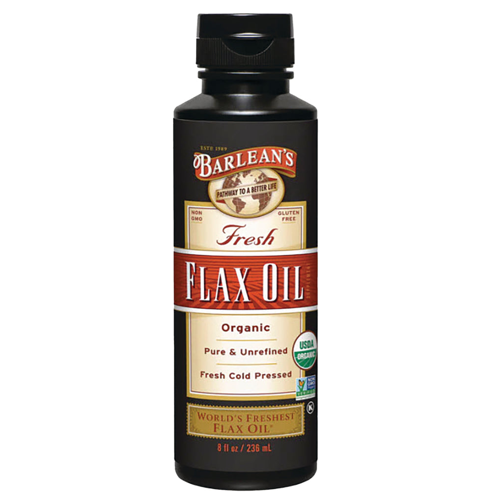 BAR085 | Barlean's Fresh Flax Oil bottle 8 fl oz, organic pure & unrefined, fresh cold pressed - Thumbnail