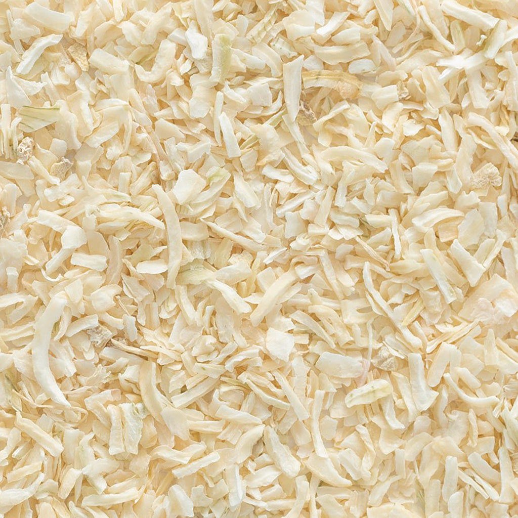 FNP064 | close-up of shredded dried coconut flakes in off-white thin strips - Thumbnail