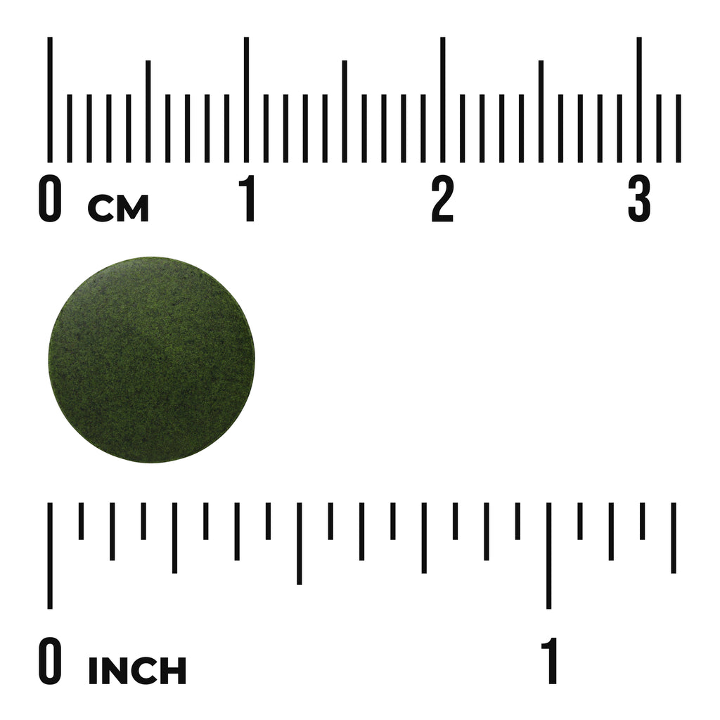 SWR006 | Green round tablet next to cm and inch rulers for size reference - Thumbnail