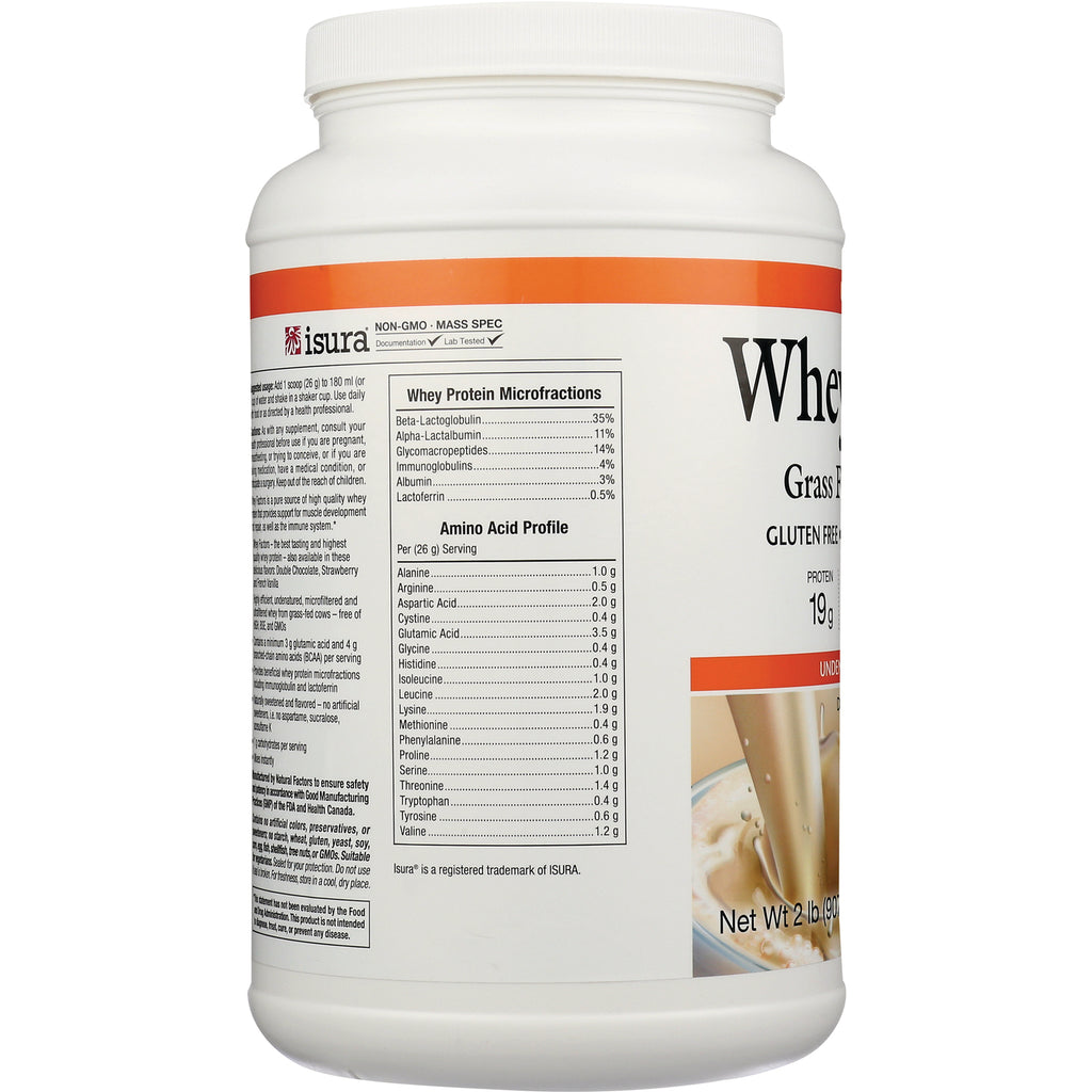 NFC108 | whey protein tub side label showing whey protein microfractions and amino acid profile nutritional panel - Thumbnail