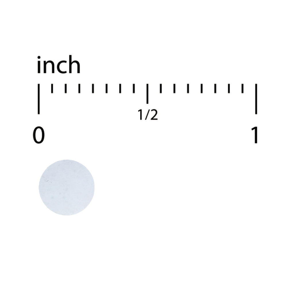 EUR064 | inch scale 0 to 1 with 1/2 mark above a pale blue circular patch about 0.5 inch diameter - Thumbnail