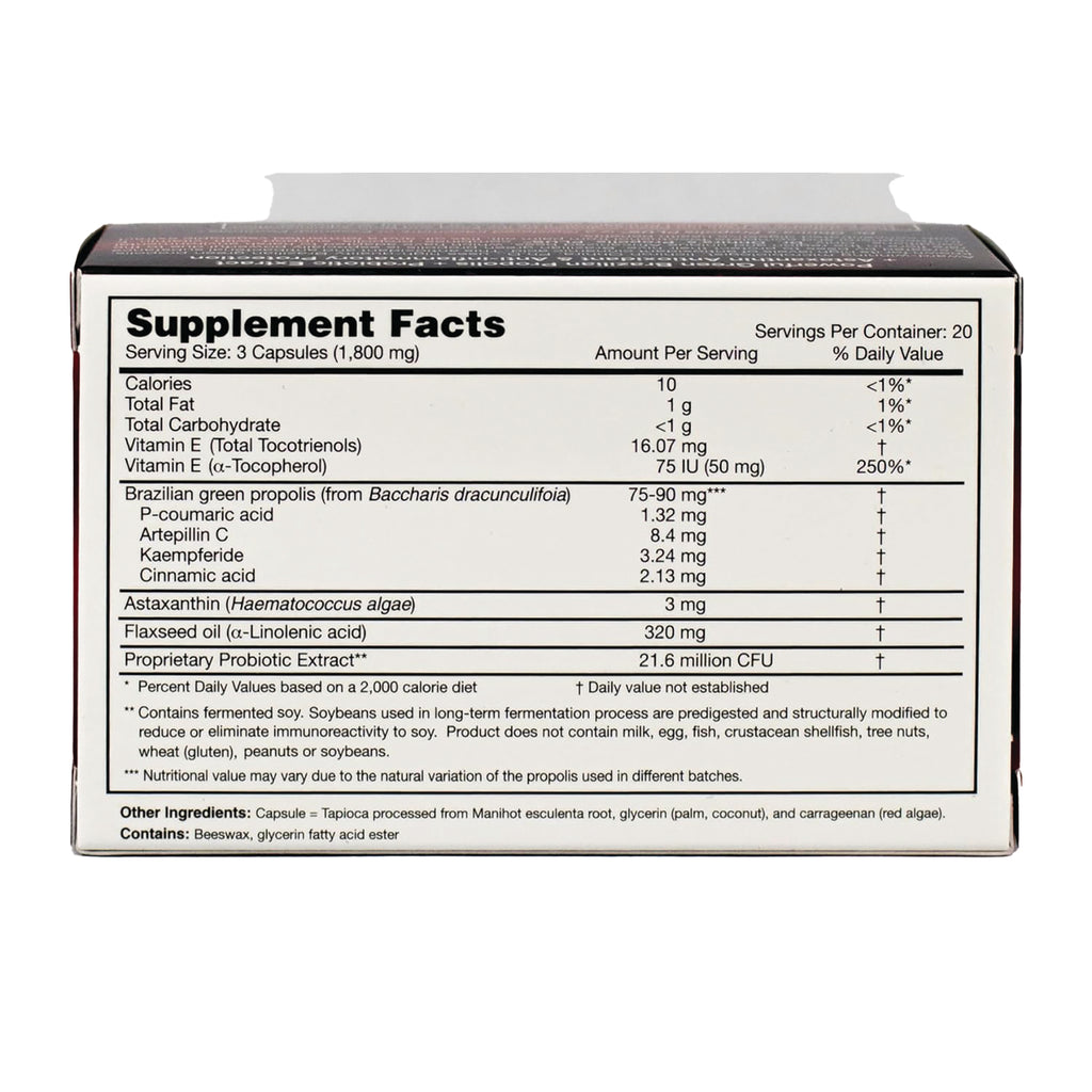 DRH005 | Supplement Facts panel on box showing serving size 3 capsules and listed ingredient amounts - Thumbnail