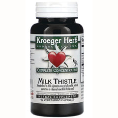 KRG009 | Kroeger Herb Milk Thistle herbal supplement bottle, 90 vegetarian capsules