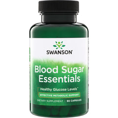 SWC059 | Swanson Blood Sugar Essentials supplement bottle, Healthy Glucose Levels, 90 capsules