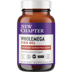 NWC110 | New Chapter Wholemega fish oil bottle, sustainably sourced wild salmon, 60 softgels