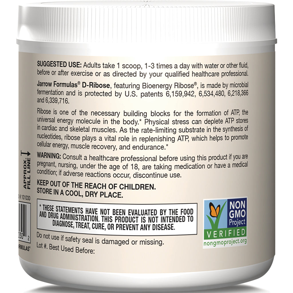 Back label showing suggested use, warnings, storage instructions, and Non GMO Project Verified logo - Thumbnail