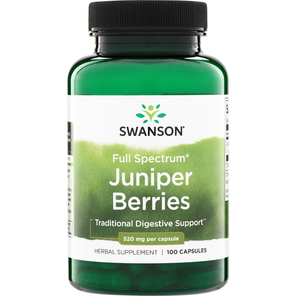 SW1037 | Swanson Full Spectrum Juniper Berries, Traditional Digestive Support, 520 mg per capsule, 100 capsules - Thumbnail