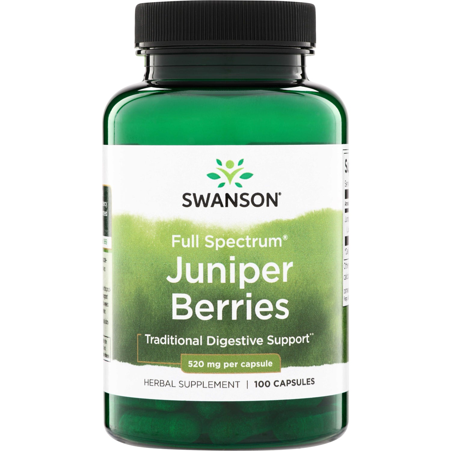 SW1037 | Swanson Full Spectrum Juniper Berries, Traditional Digestive Support, 520 mg per capsule, 100 capsules