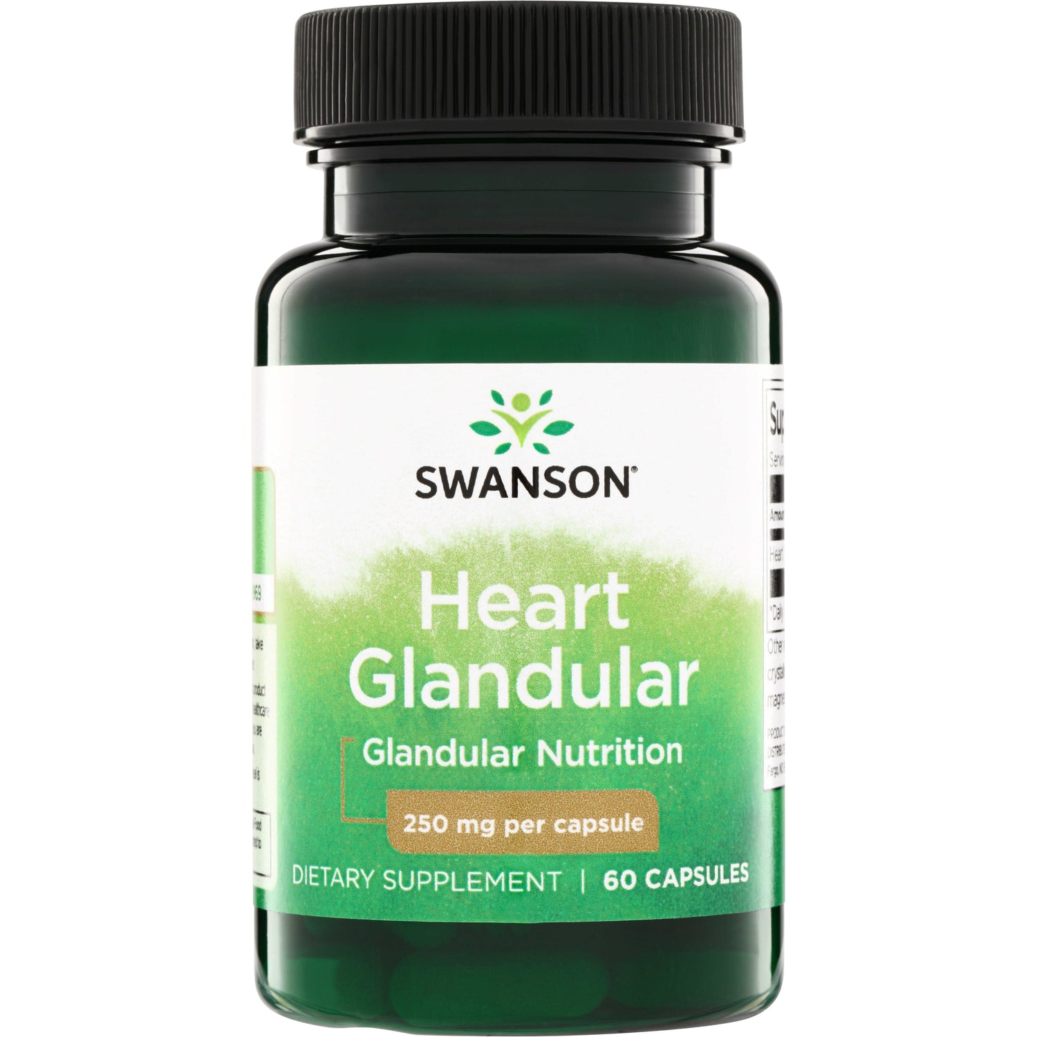 SW1226 | Swanson Heart Glandular supplement, Glandular Nutrition, 250 mg per capsule, 60 capsules bottle