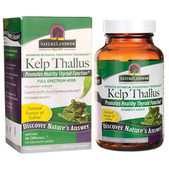 NAT134 | Kelp Thallus supplement bottle and box by Nature's Answer, promotes healthy thyroid, 100 veggie capsules