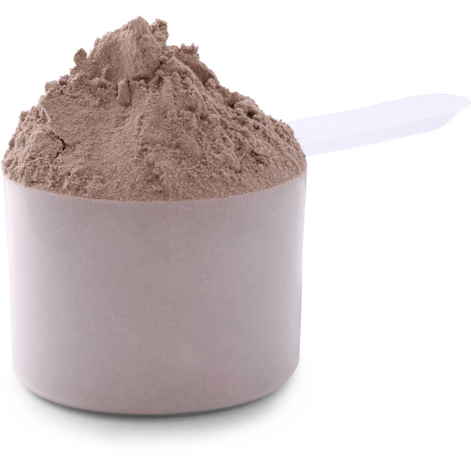 SW1918 | Brown powdered supplement in a clear measuring scoop