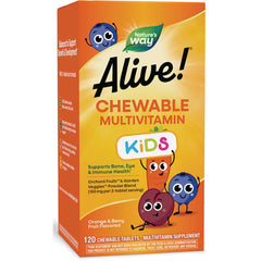 NW800 | Nature's Way Alive! chewable multivitamin for kids box, orange & berry fruit flavored, 120 tablets