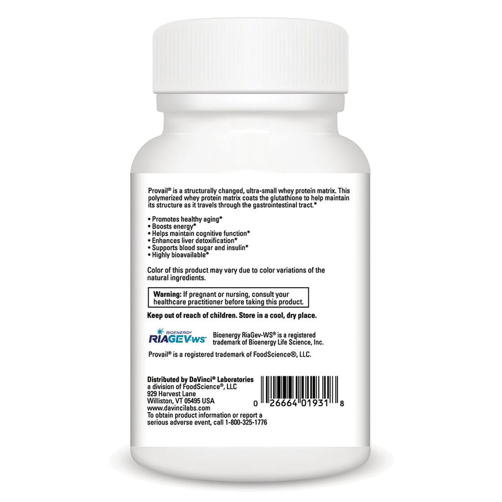 DVL170 | back of white supplement bottle showing ingredient claims, warning box, distributor details and barcode - Thumbnail