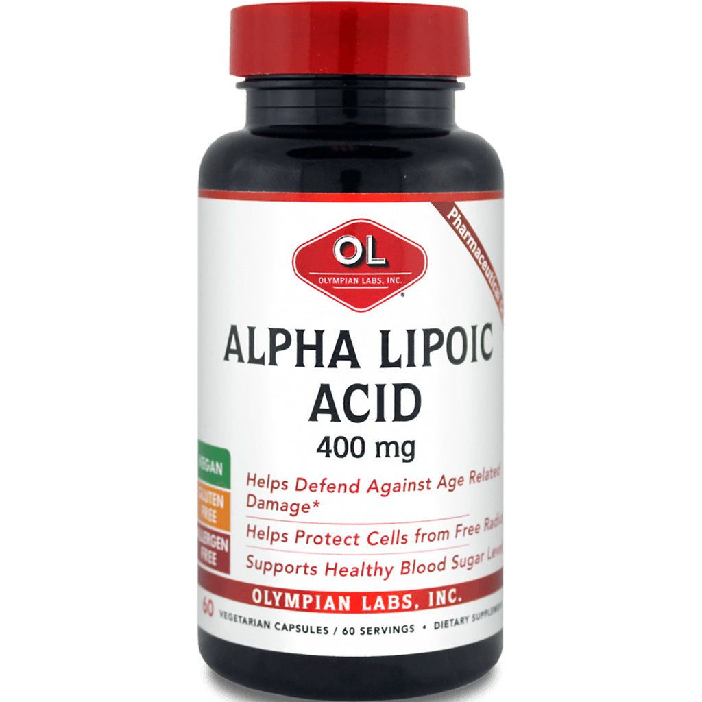 OL010 | Olympian Labs Alpha Lipoic Acid 400 mg bottle front - Thumbnail