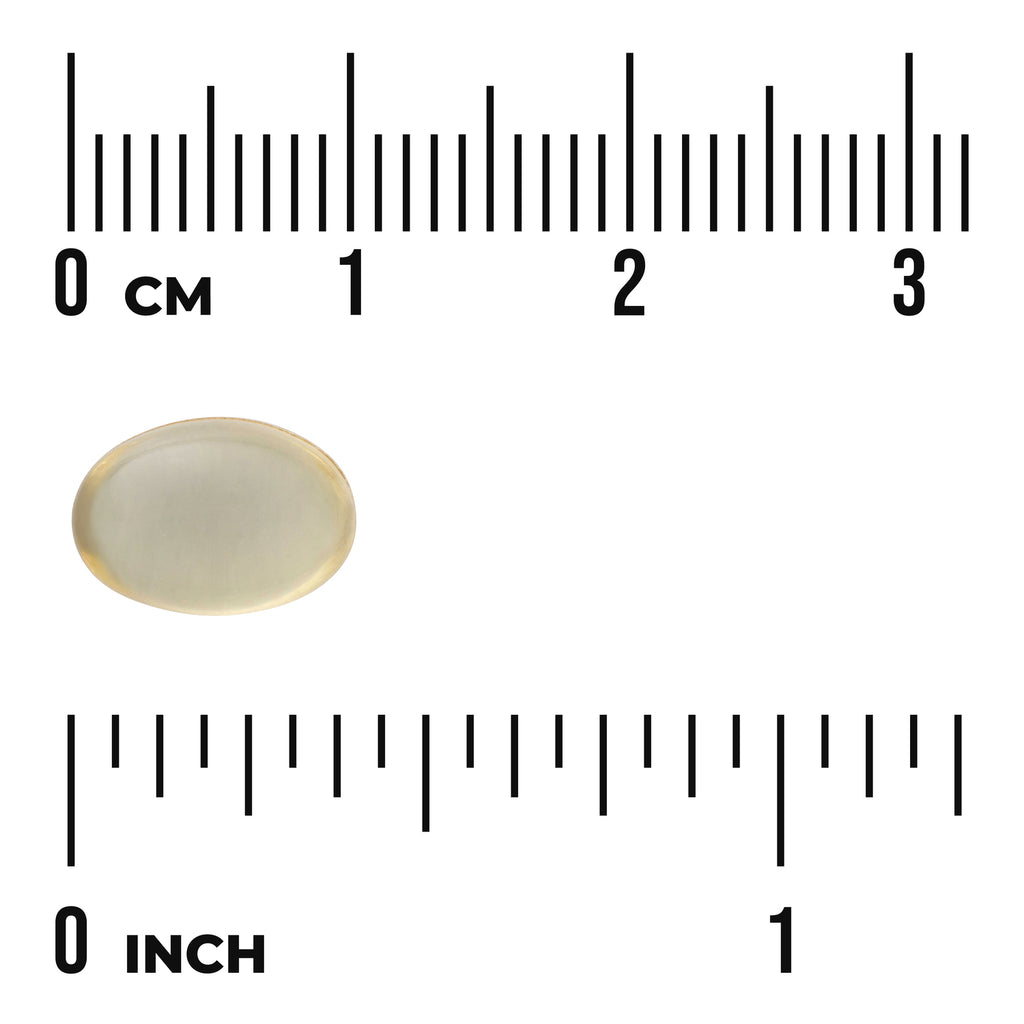 SW393 | Oval softgel with size scale in centimeters and inches - Thumbnail