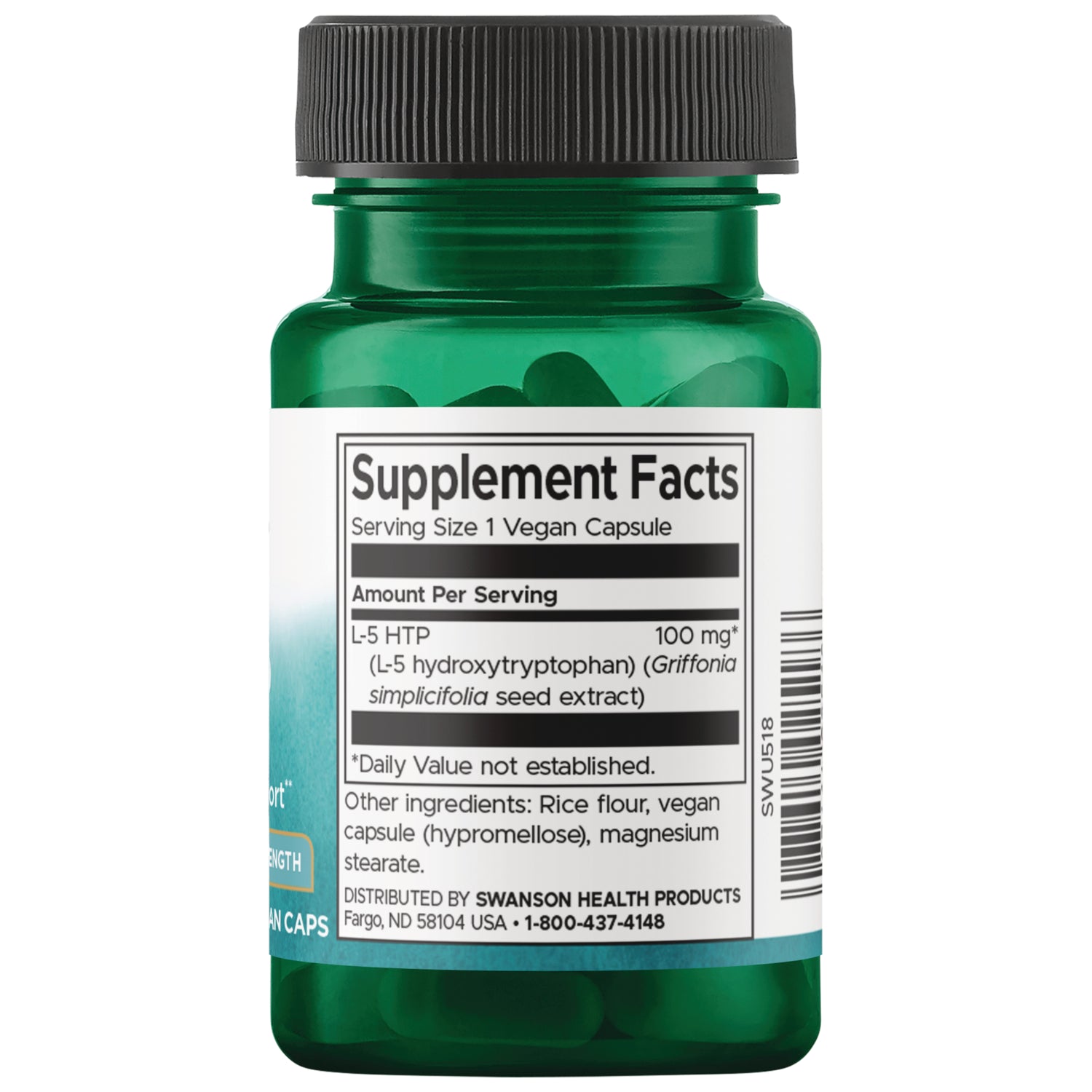 SWU518 | Back label with supplement facts and serving information