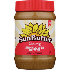 SBT006 | SunButter creamy sunflower butter 16 oz jar with red lid and sunflower label