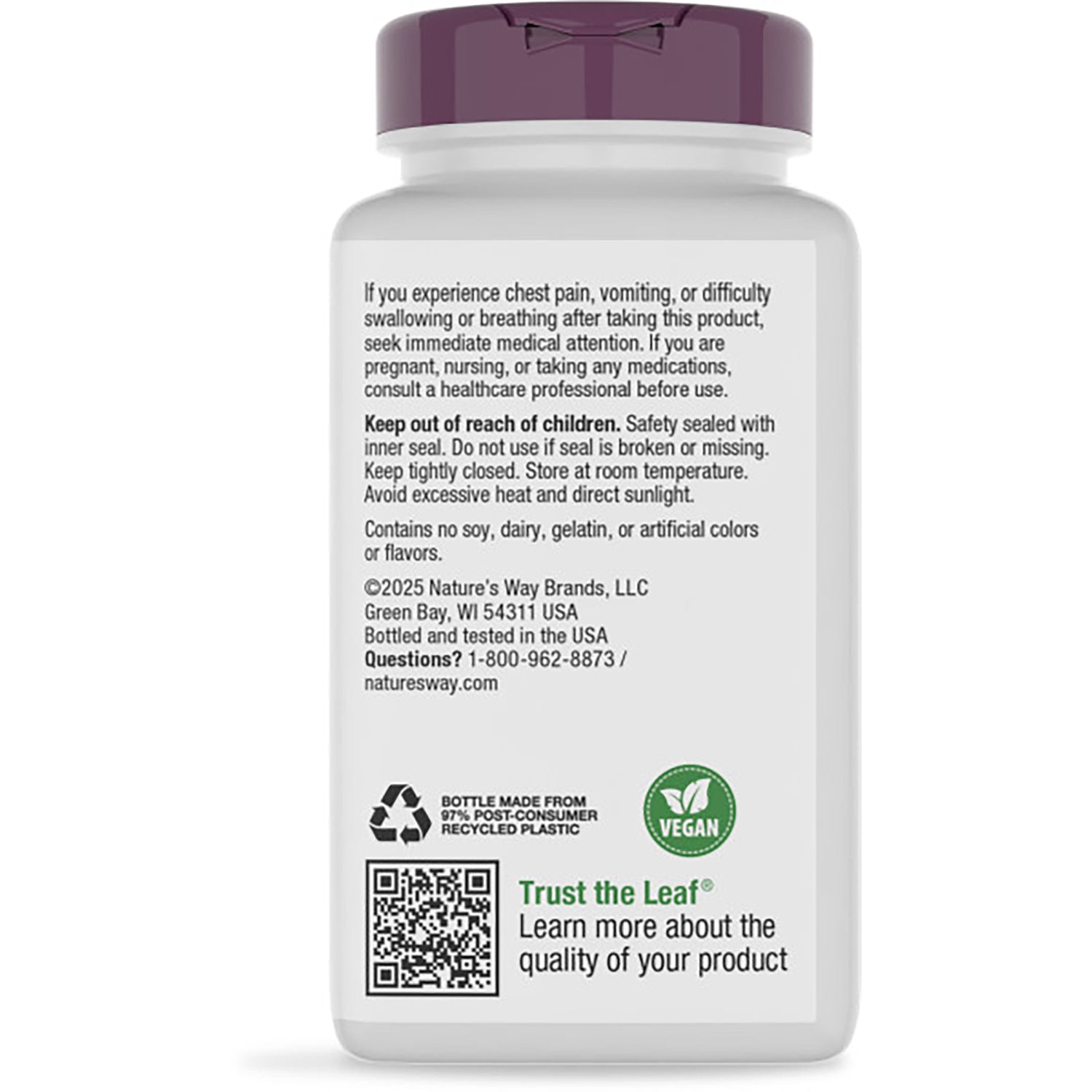 ET272 | Back label reading Supports Digestive Health, proprietary fiber blend, warning text and barcode