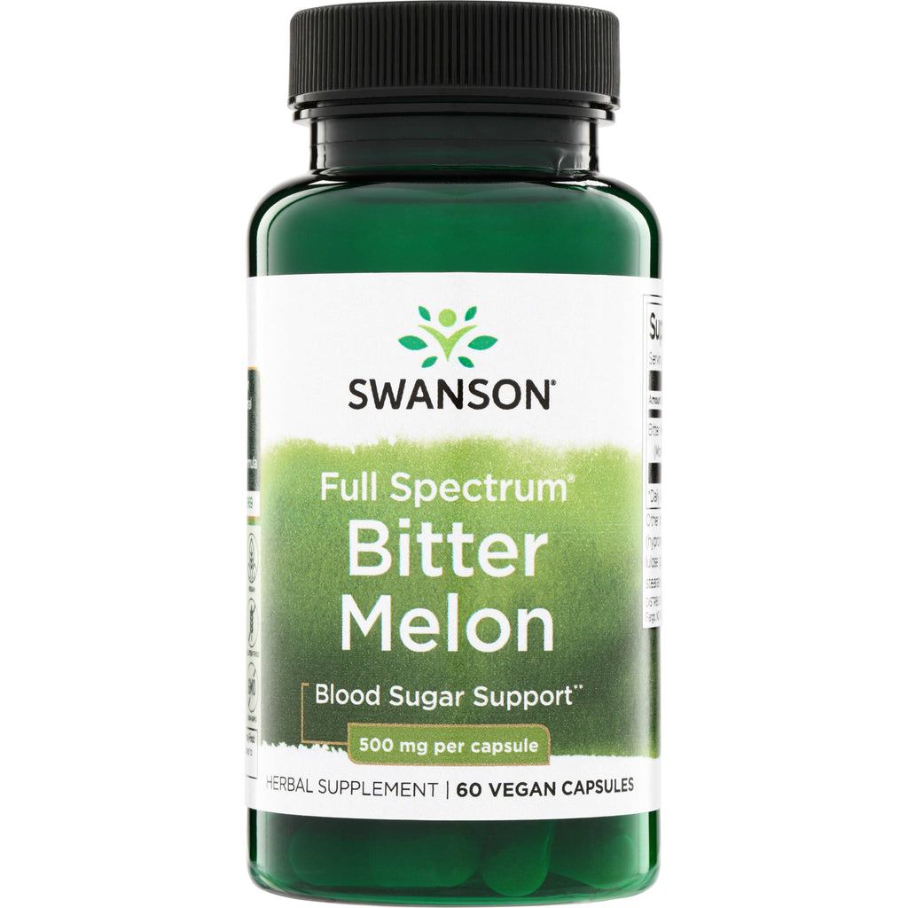 SW1161 | Swanson Full Spectrum Bitter Melon, Blood Sugar Support, 500 mg per capsule, 60 vegan capsules - Thumbnail