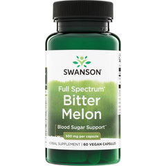 SW1161 | Swanson Full Spectrum Bitter Melon, Blood Sugar Support, 500 mg per capsule, 60 vegan capsules