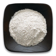 FNP059 | bowl of white powder or flour on a dark square plate