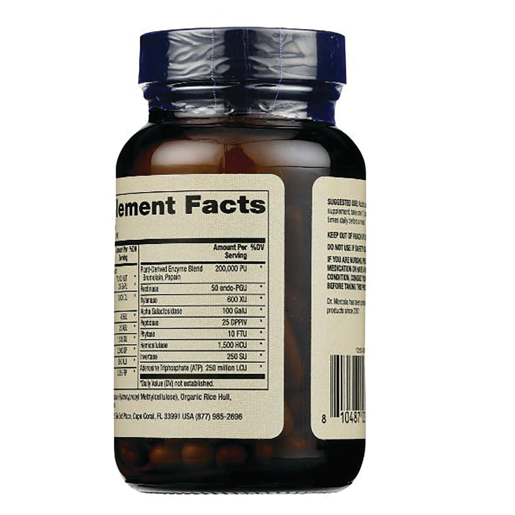 MRC103 | Back of amber supplement bottle showing Supplement Facts label, ingredient table and barcode - Thumbnail