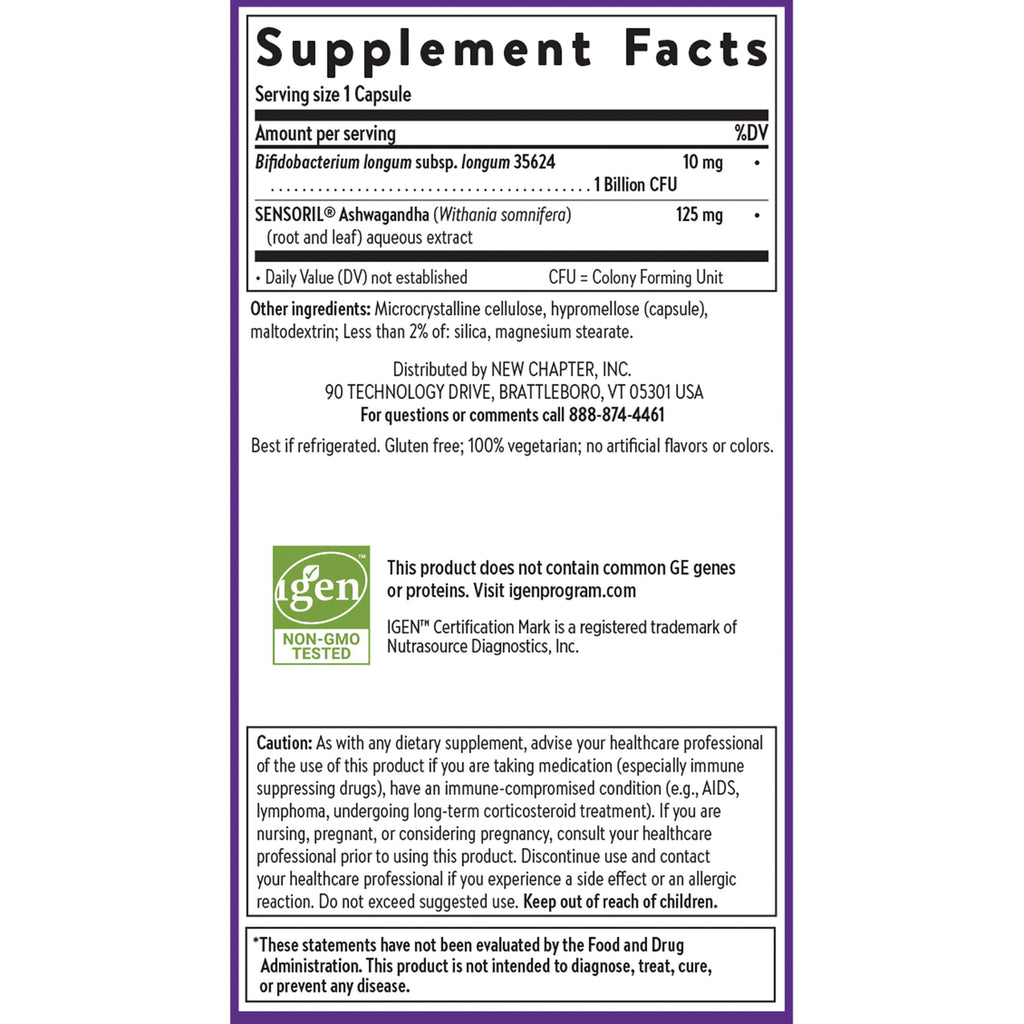 NWC391 | back label showing Supplement Facts, ingredients, distributor information and caution box - Thumbnail