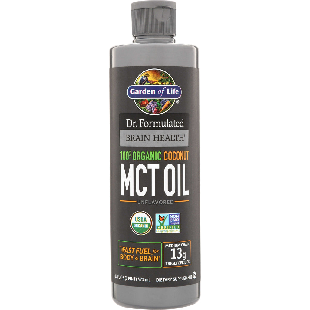 GLF382 | Garden of Life Dr. Formulated Brain Health 100% Organic Coconut MCT Oil, Unflavored, 16 fl oz - Thumbnail