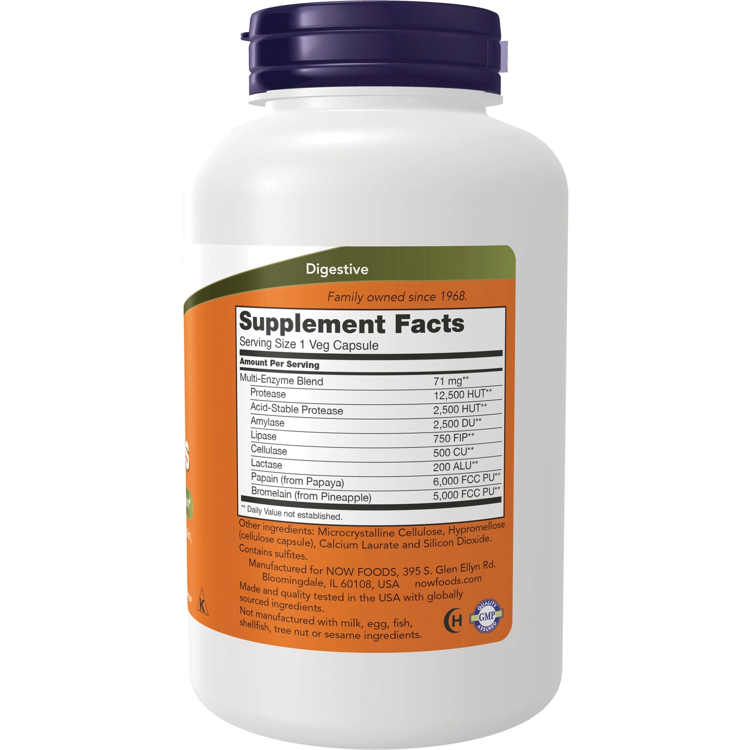 NWF1076 | Back of white supplement bottle showing Supplement Facts label and ingredients panel