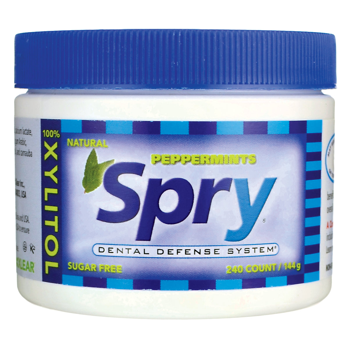 XL008 | Spry Peppermints with Xylitol, Sugar Free, 240 count, Dental Defense System jar