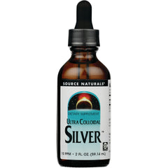 SN497 | Source Naturals Ultra Colloidal Silver dietary supplement dropper bottle, 10 PPM, 2 fl oz