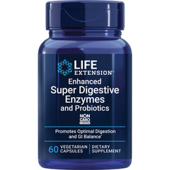 LE590 | Life Extension Enhanced Super Digestive Enzymes and Probiotics bottle, 60 vegetarian capsules dietary supplement