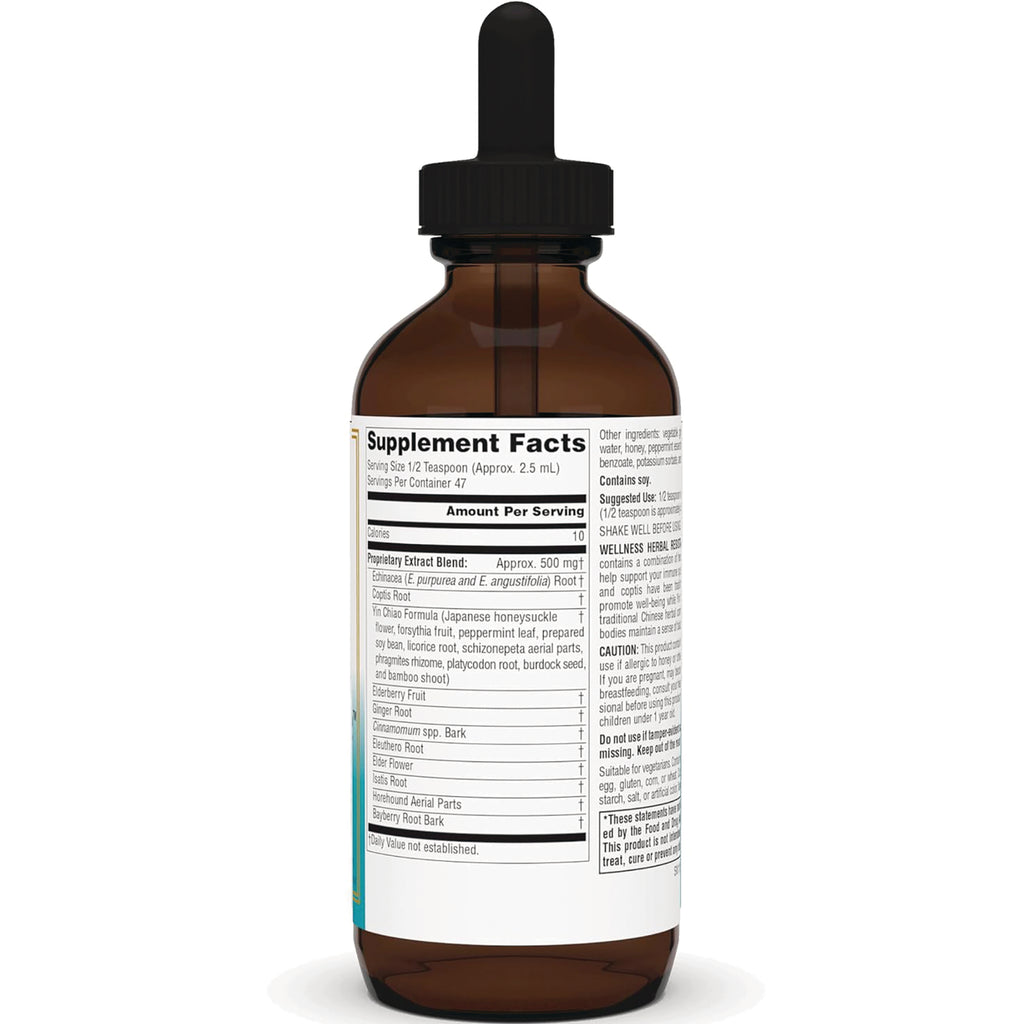 SN275 | Back label with Supplement Facts panel on amber dropper bottle - Thumbnail