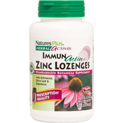 NTP191 | Nature's Plus ImmunActin Zinc Lozenges bottle, wild cherry flavor, 60 lozenges