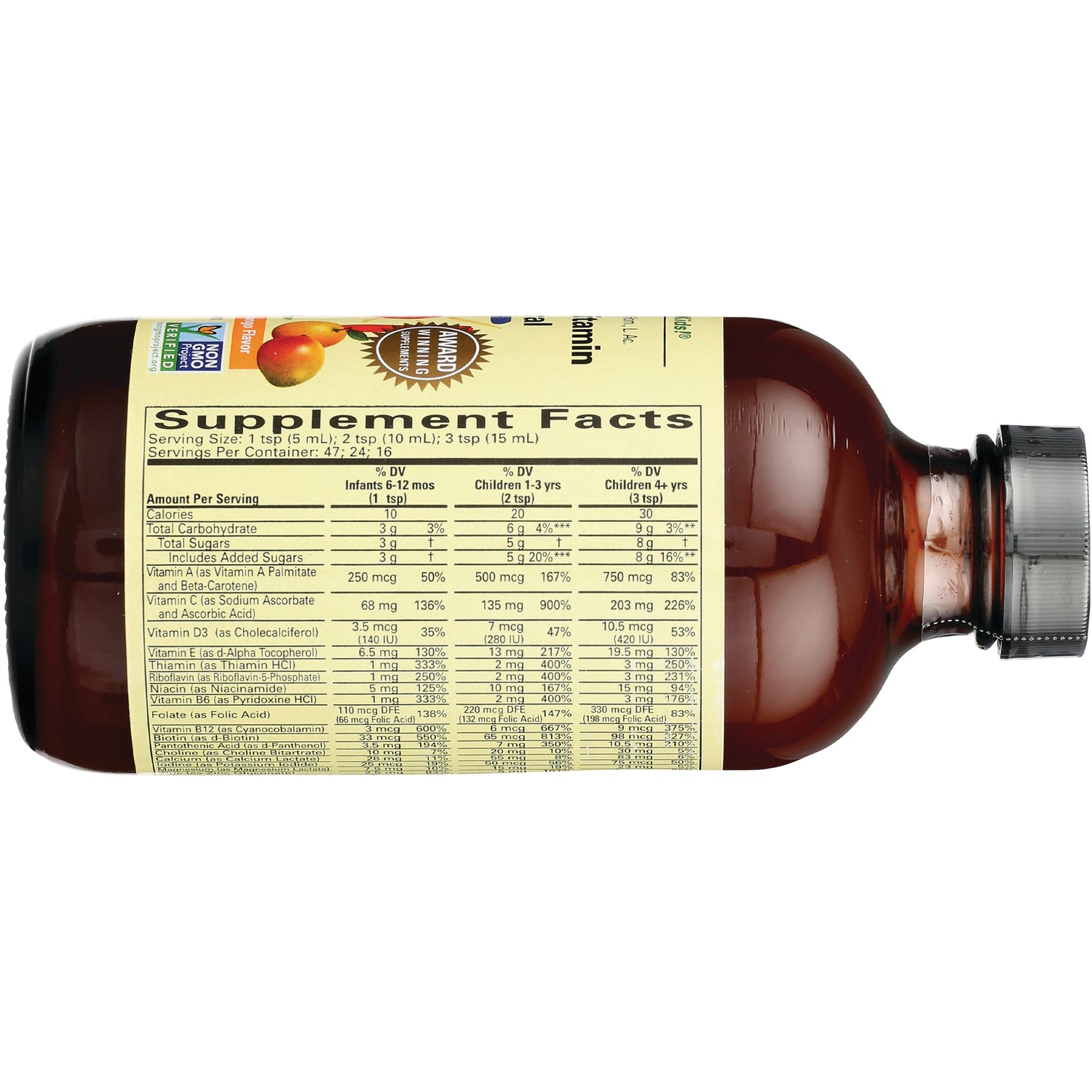 CHL002 | back of amber bottle showing Supplement Facts nutrition panel and ingredient information
