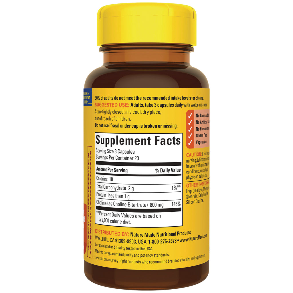 NTM182 | Back of amber supplement bottle showing Supplement Facts panel with serving size, amounts and directions - Thumbnail