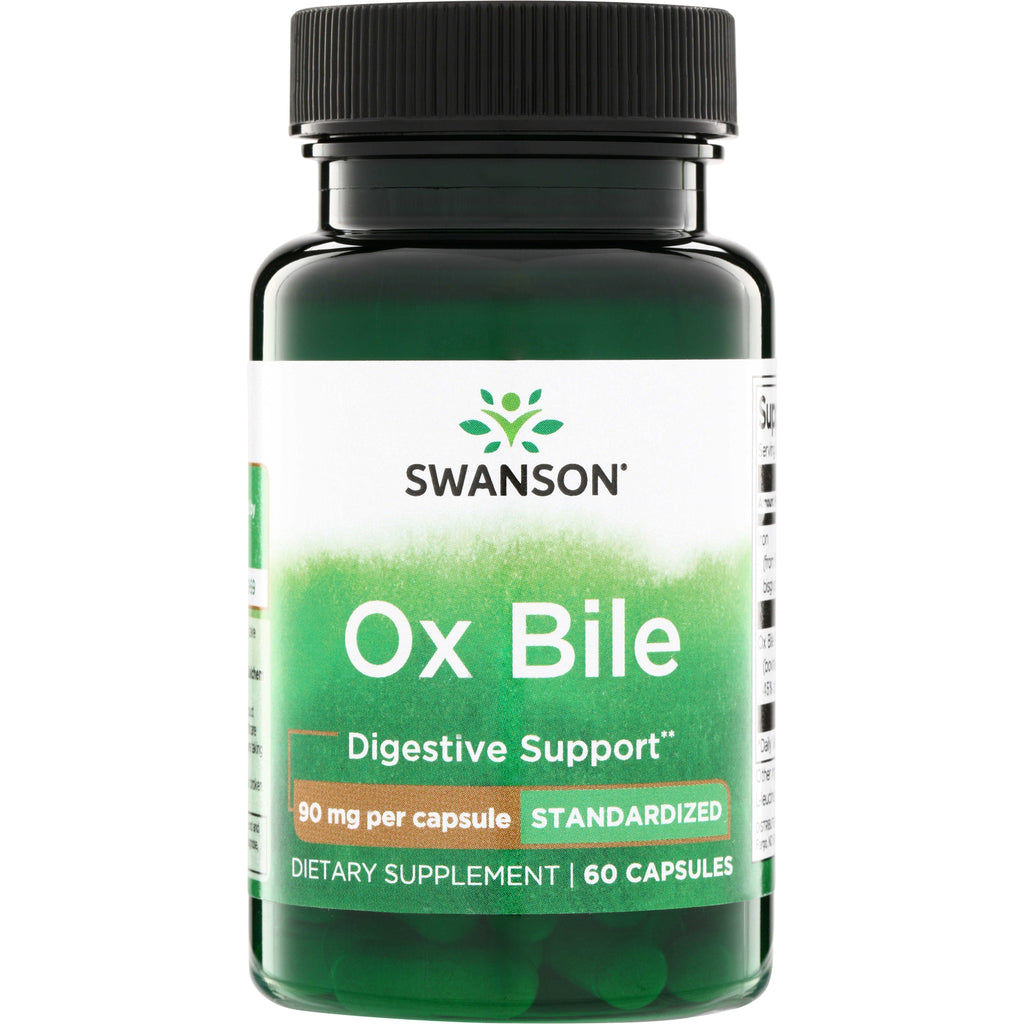 SW1755 | Swanson Ox Bile, Digestive Support, 90 mg per capsule, standardized, 60 capsules - Thumbnail