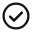 Brown check mark icon on a white background