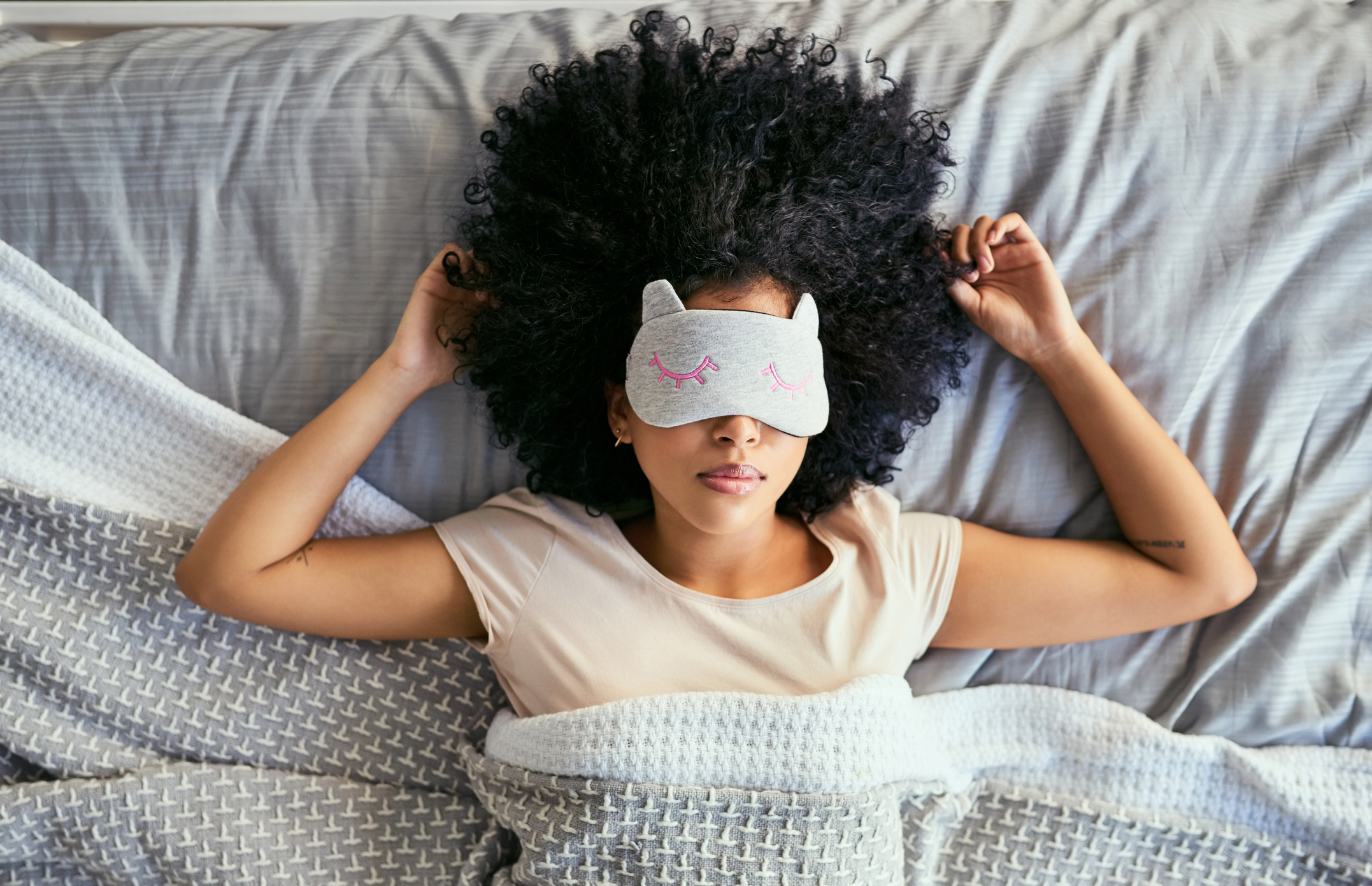 woman with sleep mask