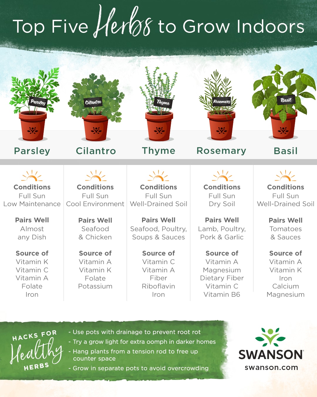 Image of herbs and ideal conditions